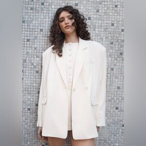 Nasty Gal Essentials Tailored Oversized Double Button Blazer Size 10 NWT $210